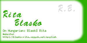 rita blasko business card